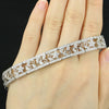 Charm 925 silver bracelet women white sapphire flower jewelry wedding party gifts