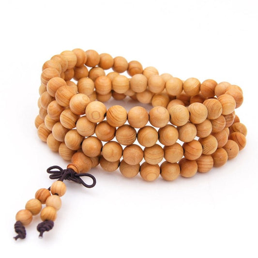Nature buddhist Tibetan bracelet yoga wooden stone diy multilayer