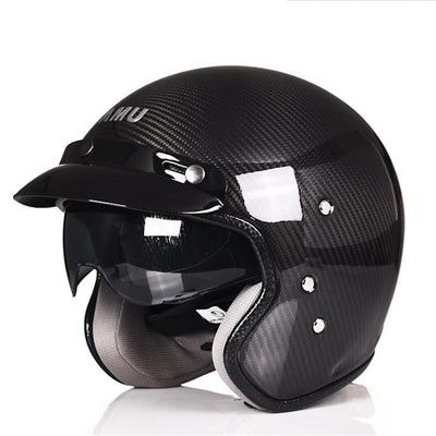 Vintage scooter helmet 3/4 open face motorcycle helmets carbon fiber