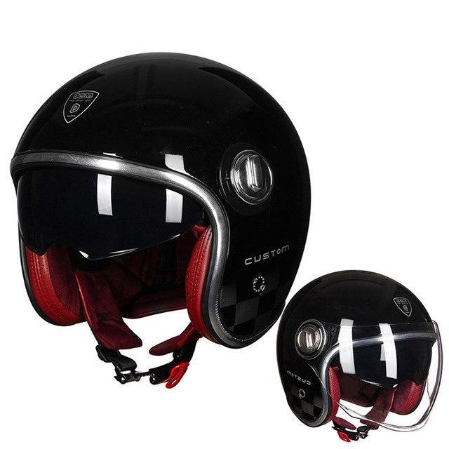 Retro vespa helmet jet half vintage motorcycle helmets for Biker Pilot Chopper Scooter