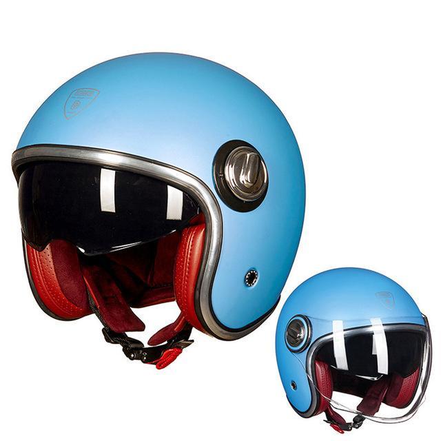 Retro vespa helmet jet half vintage motorcycle helmets for Biker Pilot Chopper Scooter