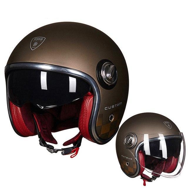 Retro vespa helmet jet half vintage motorcycle helmets for Biker Pilot Chopper Scooter