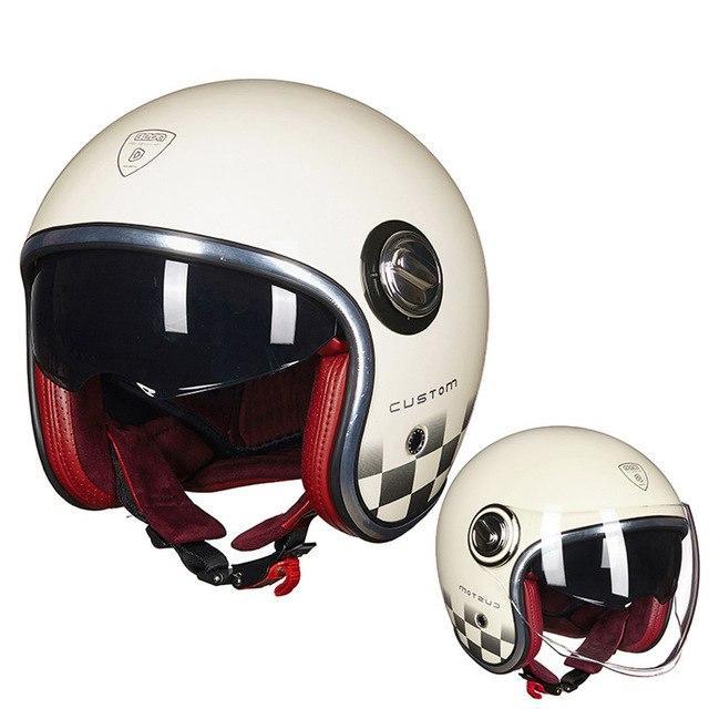 Retro vespa helmet jet half vintage motorcycle helmets for Biker Pilot Chopper Scooter