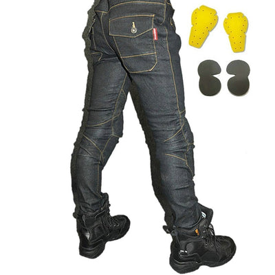 Men jeans motorcycle pants sport riding war pants trousers pantalon moto protect gear